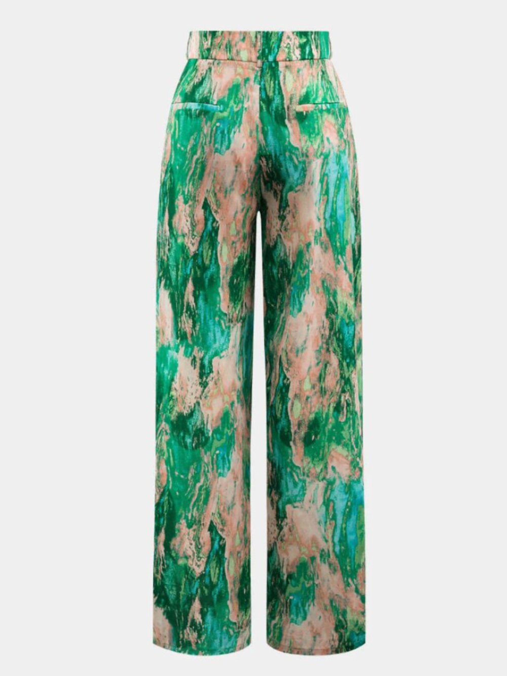 MICAS Satiny Shiny Marble Abstract Tropical Pants